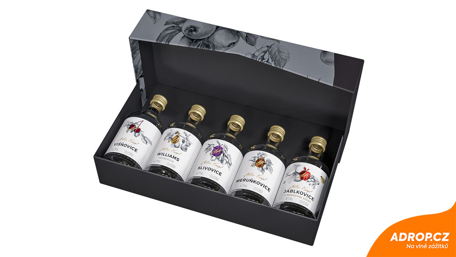 Dárkové balení luxusních ovocných pálenek: 5×0,05 l